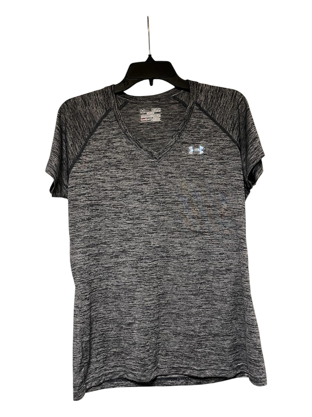 Under Armour Women's Heathered Gray V-Neck Performance Shirt size medium